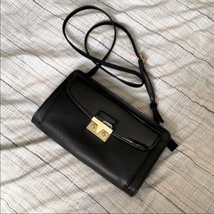 JCREW black crossbody with gold clasp